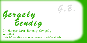 gergely bendig business card